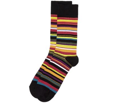 Red multi stripe socks